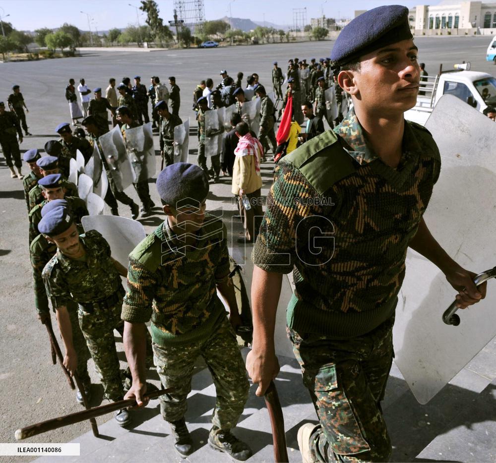 Tight security on Japan-Yemen match