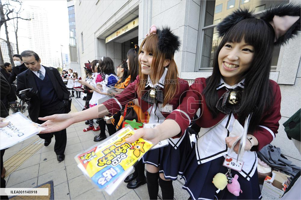 'Have a good day, Master': 'Cosplay' maids greet office goers
