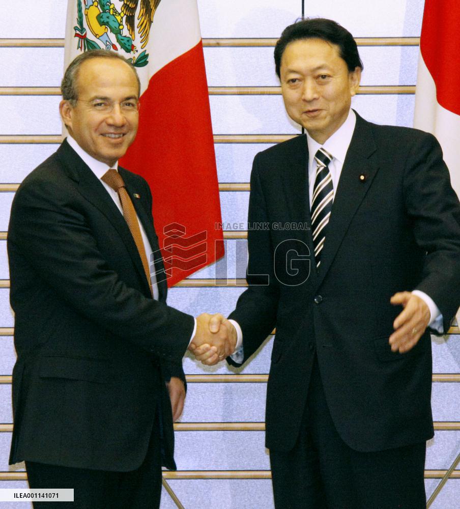 Hatoyama, Calderon meet