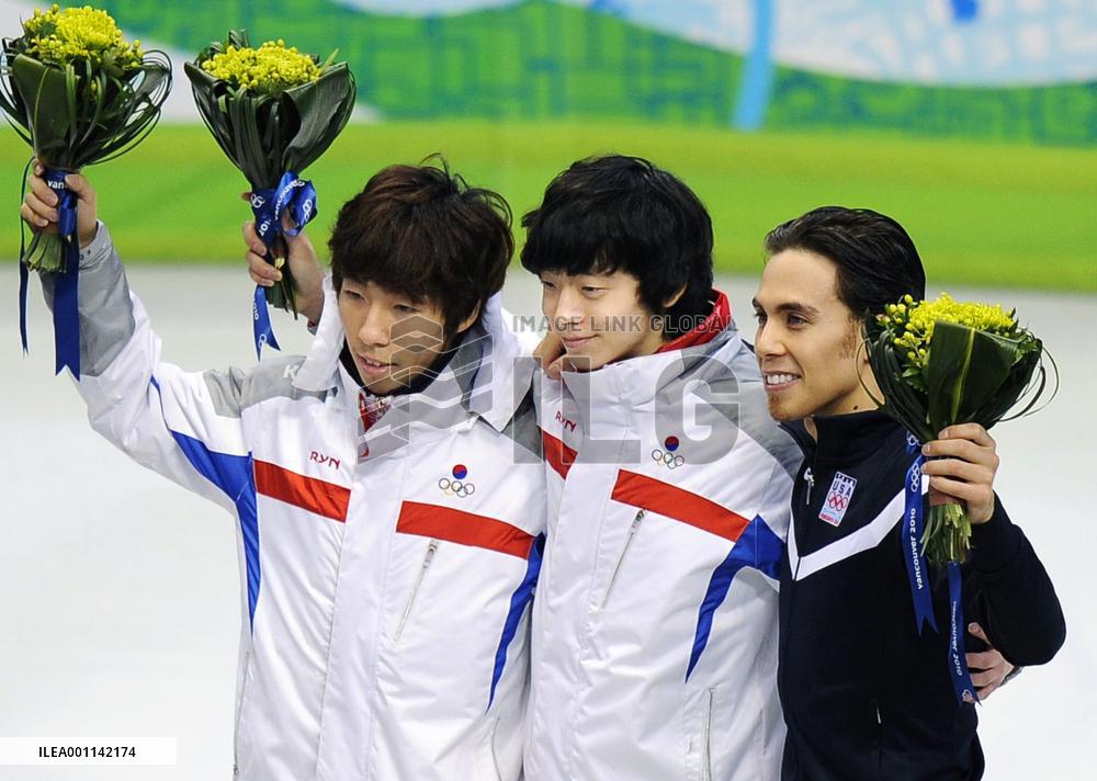 Vancouver Olympic medalists in 1,000-meter short track