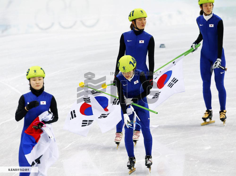 China wins women's 3000m short track relay at Vancouver Olympics