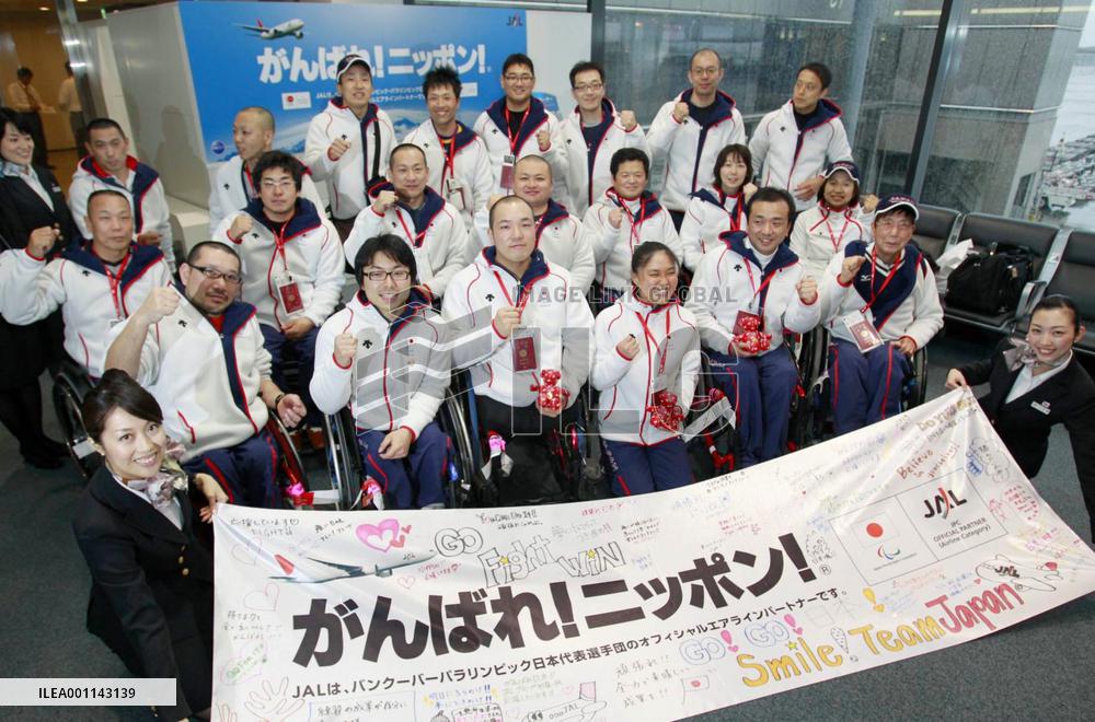 Japan delegation for Paralympics heads for Vancouver