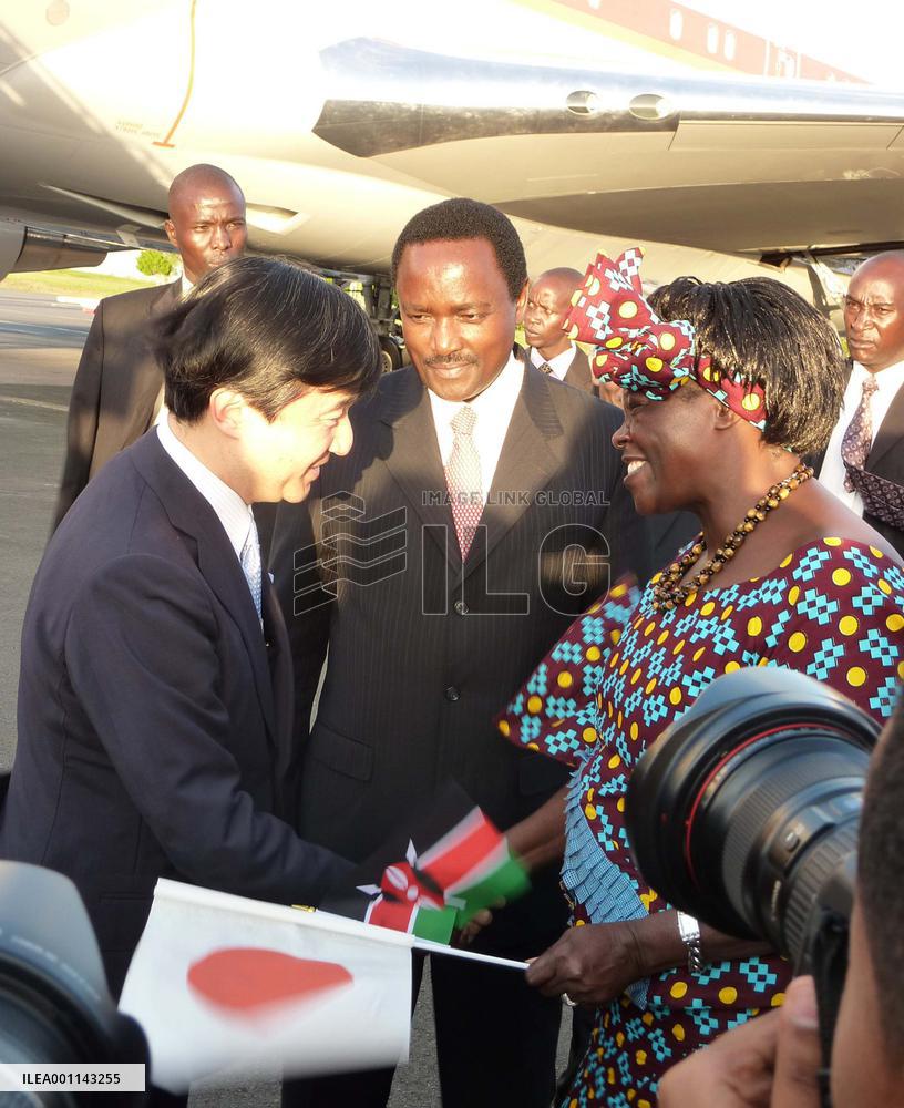 Japanese crown prince arrives in Nairobi