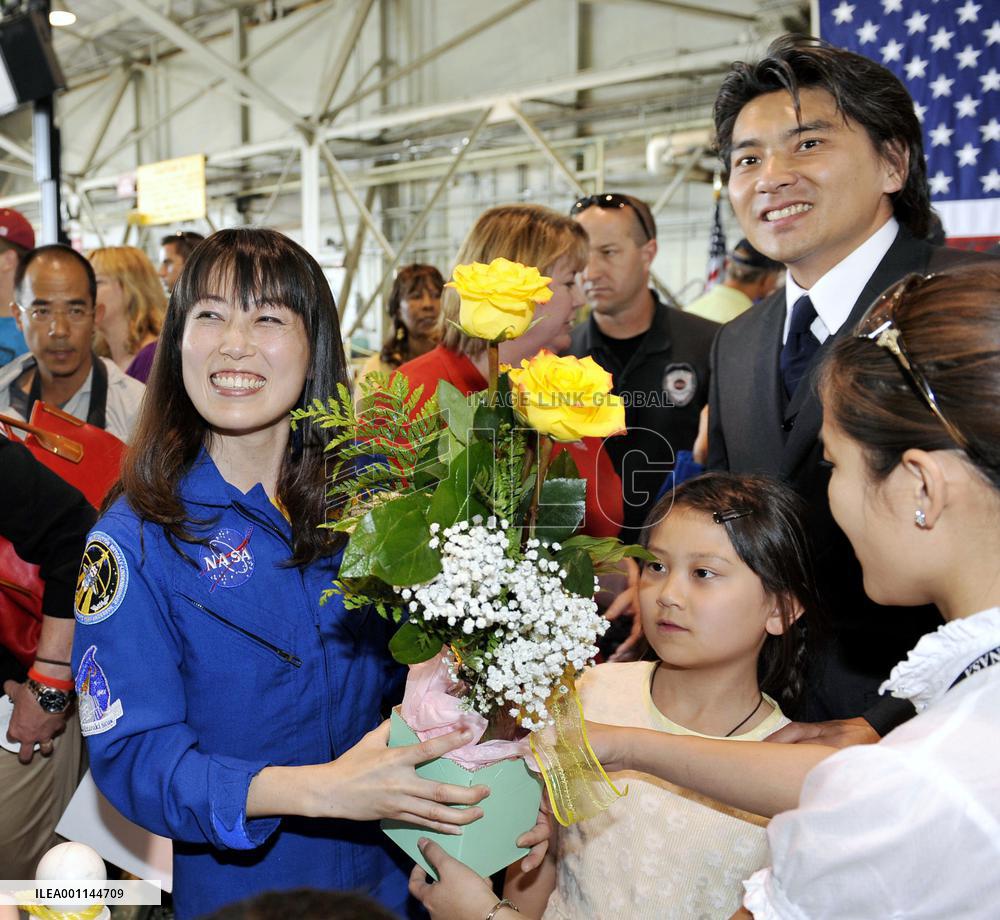 Japanese astronaut Yamazaki at welcome ceremony