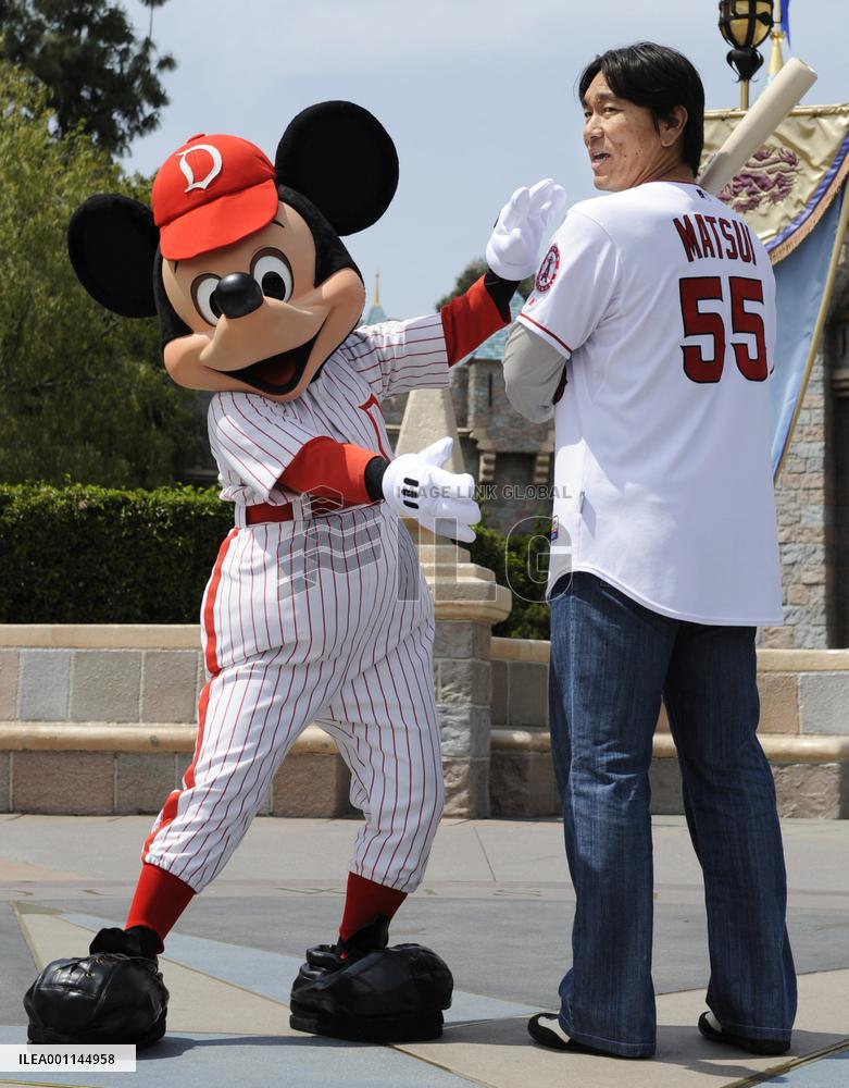 Angels' Matsui meets Mickey Mouse