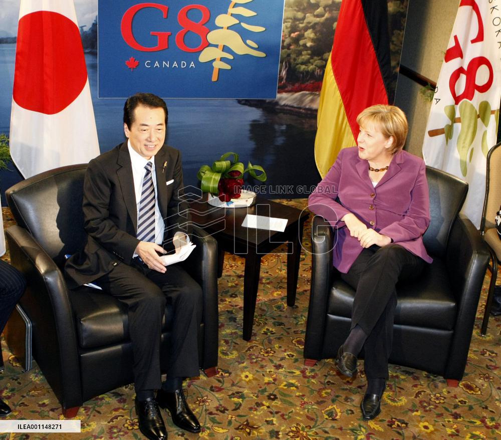 Kan, Merkel meet before G-8 summit