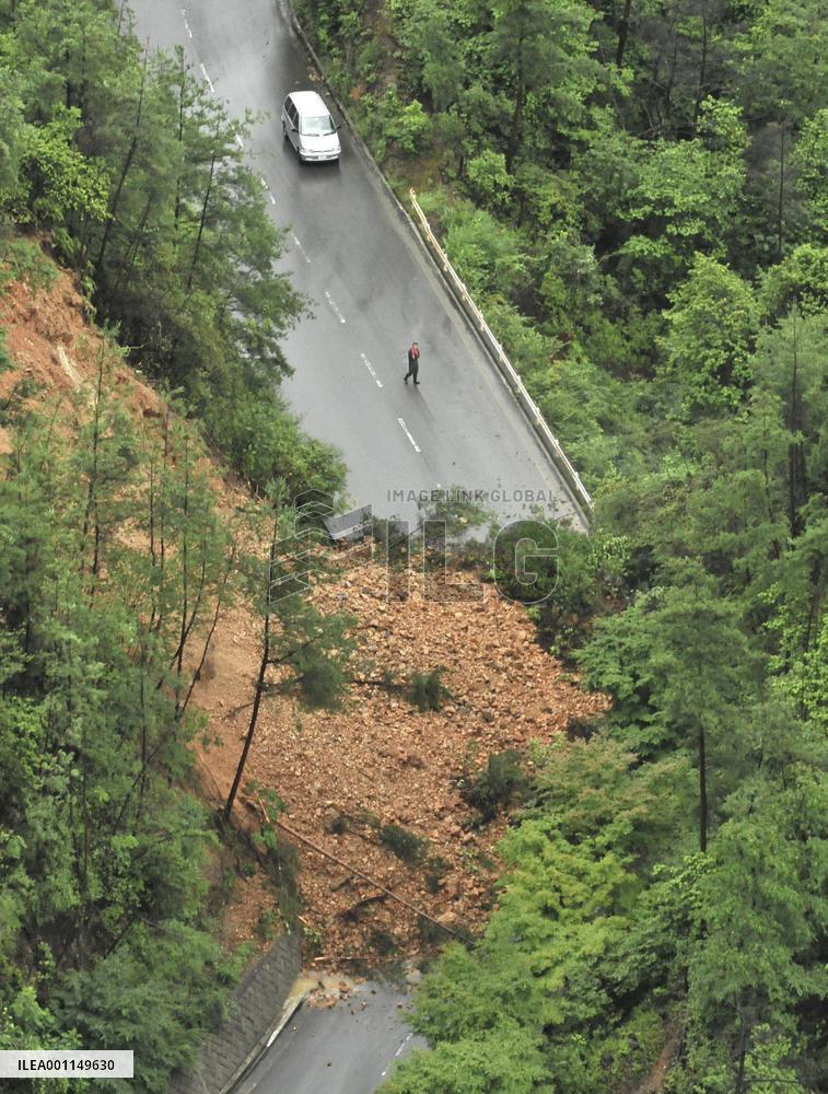 Downpour causes landslide