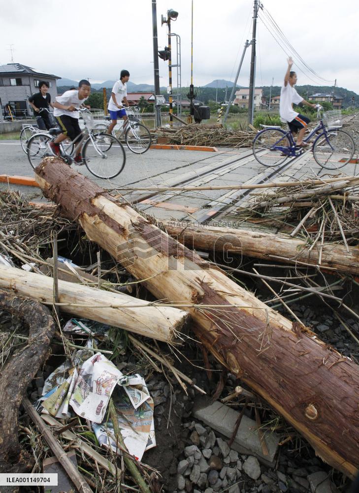 Heavy rain wrecks havoc in western Japan
