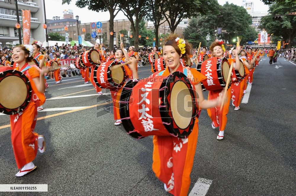 Drummers at Sansa Odori Festival in Iwate