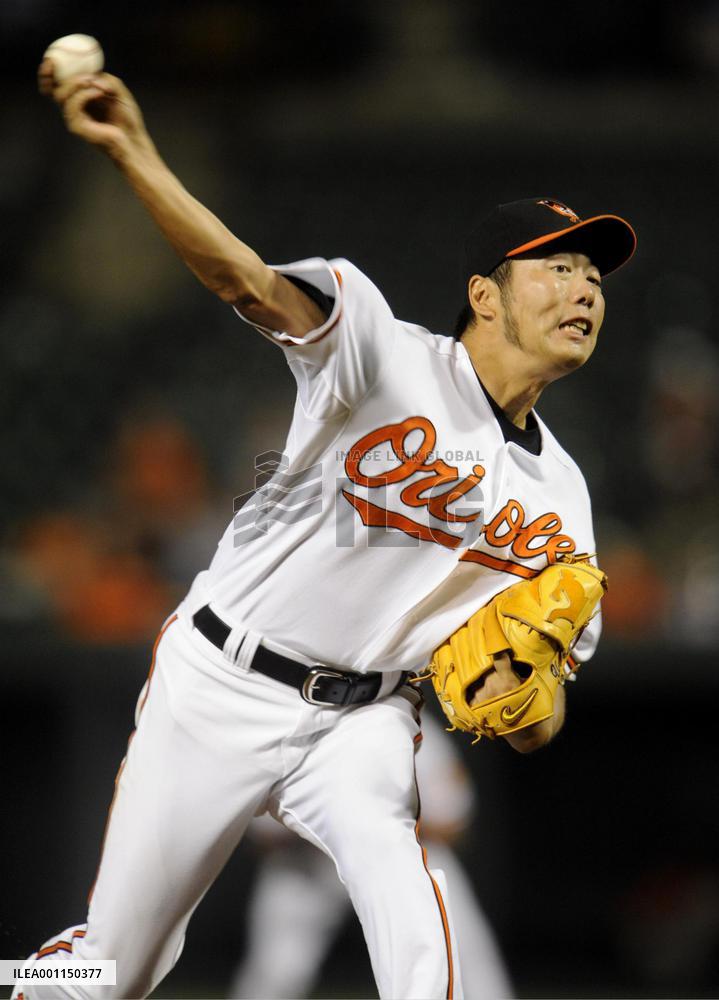 Baltimore's Uehera gets 3 straight strikeouts