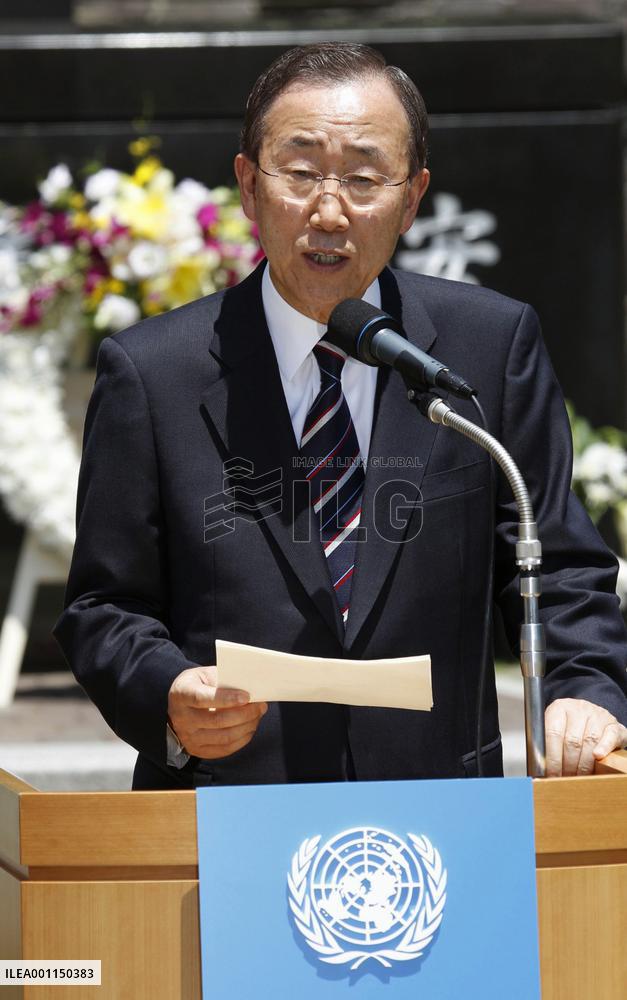 U.N. chief speaks in Nagasaki