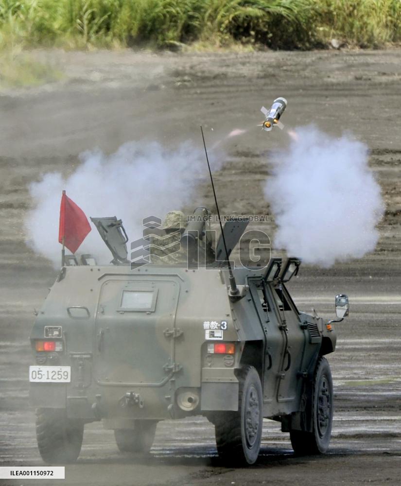Live-fire ground force drill near Mt. Fuji