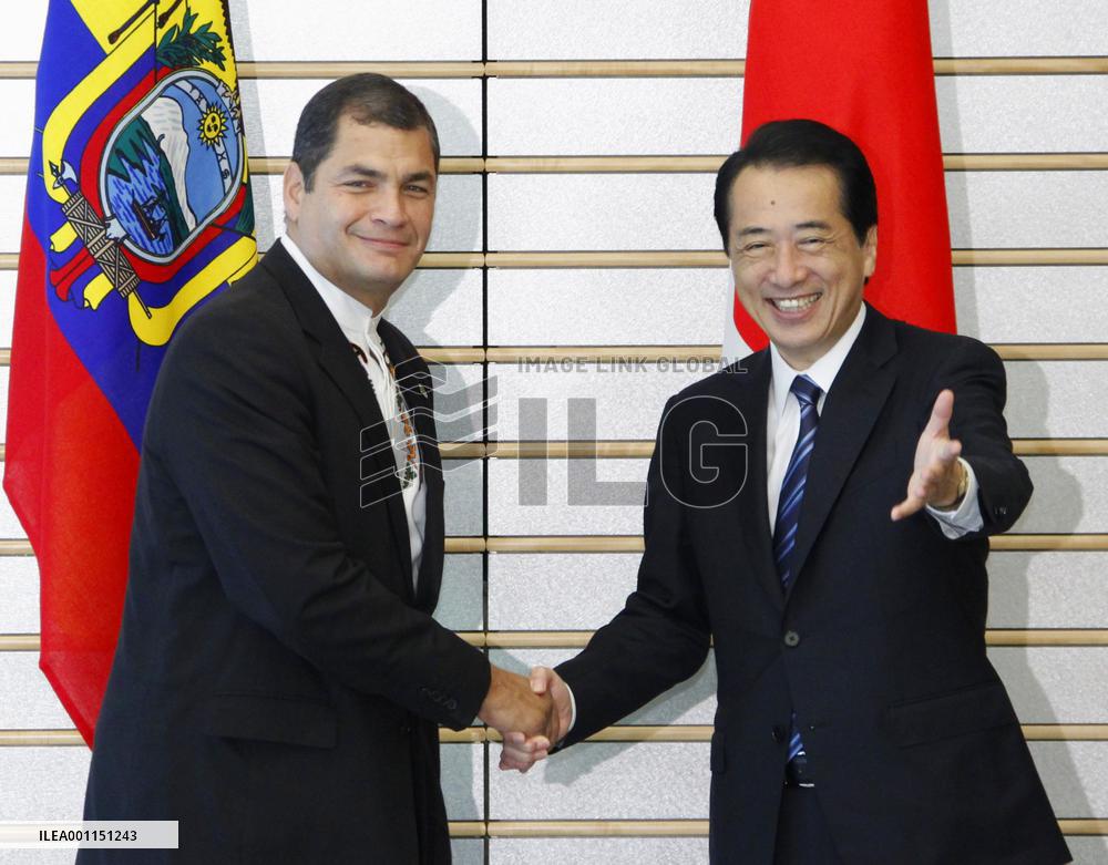 Ecuadorian Pres. Correa meets Kan