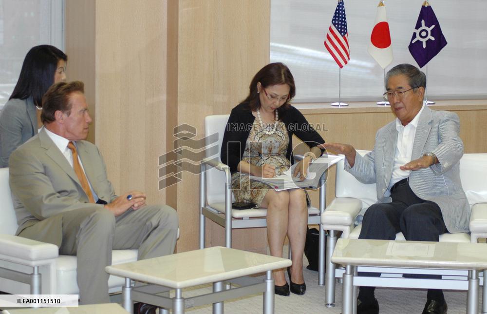 Ishihara, Schwarzenegger meet in Tokyo