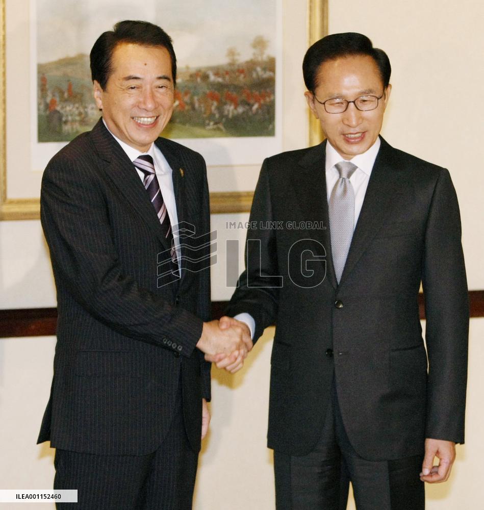 Kan holds talks with S. Korea's Lee
