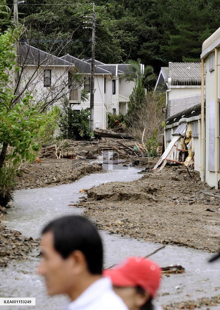 Aftermath of rain and mudslides in Amami