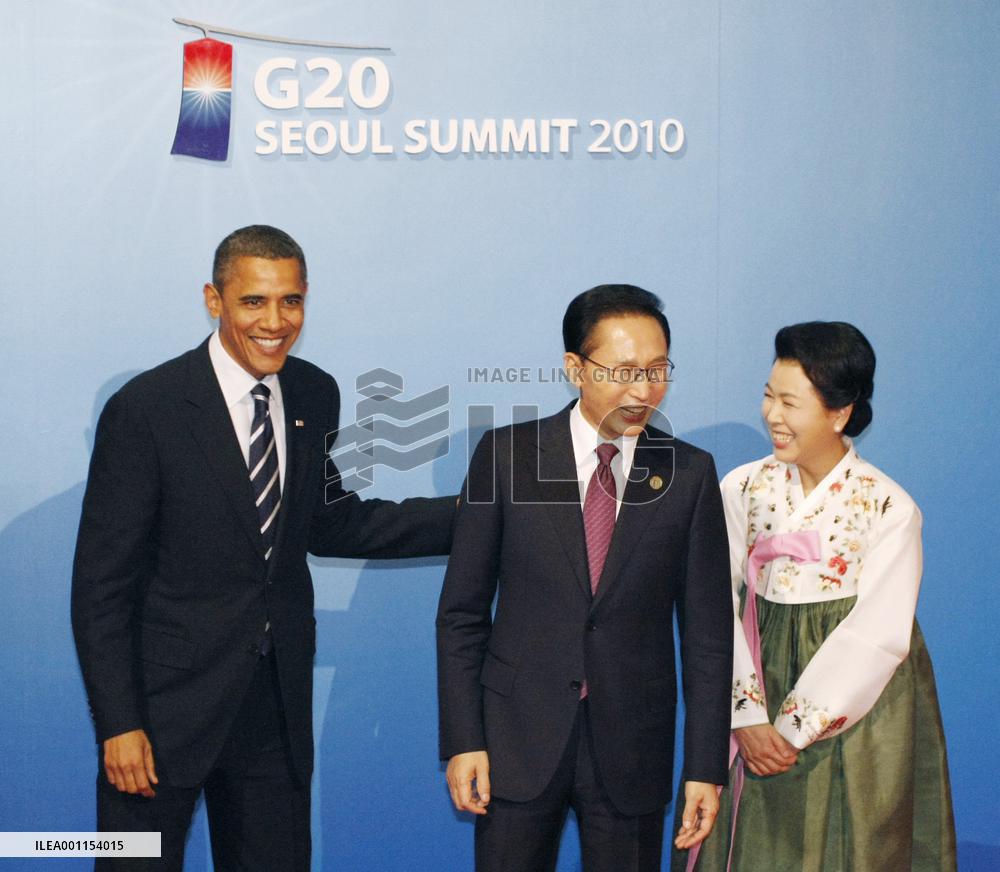 Obama, Lee at G-20 summit reception