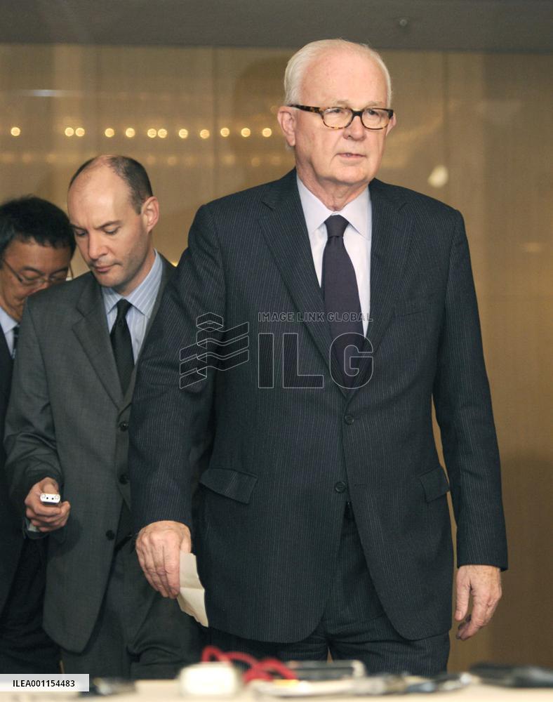 Bosworth speaks to reporters in Tokyo