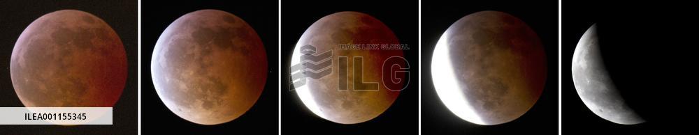 Total moon eclipse seen in Japan