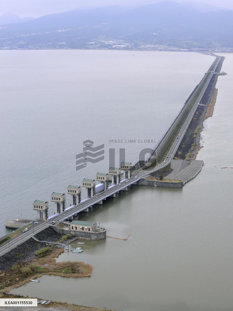 Isahaya Bay dike in Nagasaki Pref.