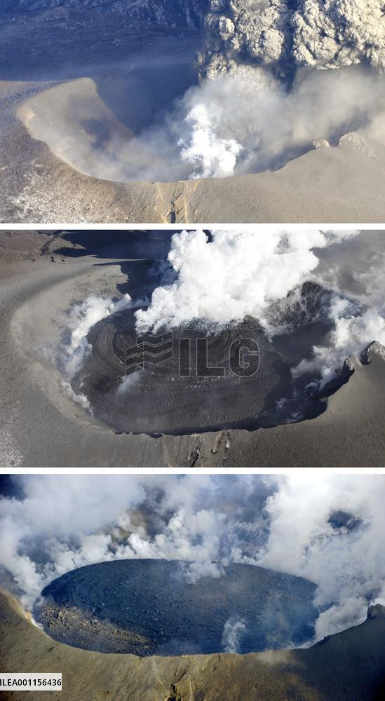 Volcano eruptions in southwestern Japan