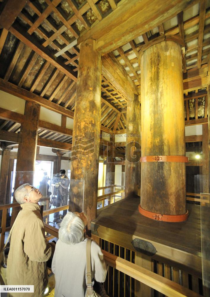 Yakushiji temple's east pagoda open for public