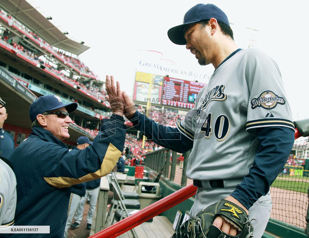 Brewers' Saito makes season debut