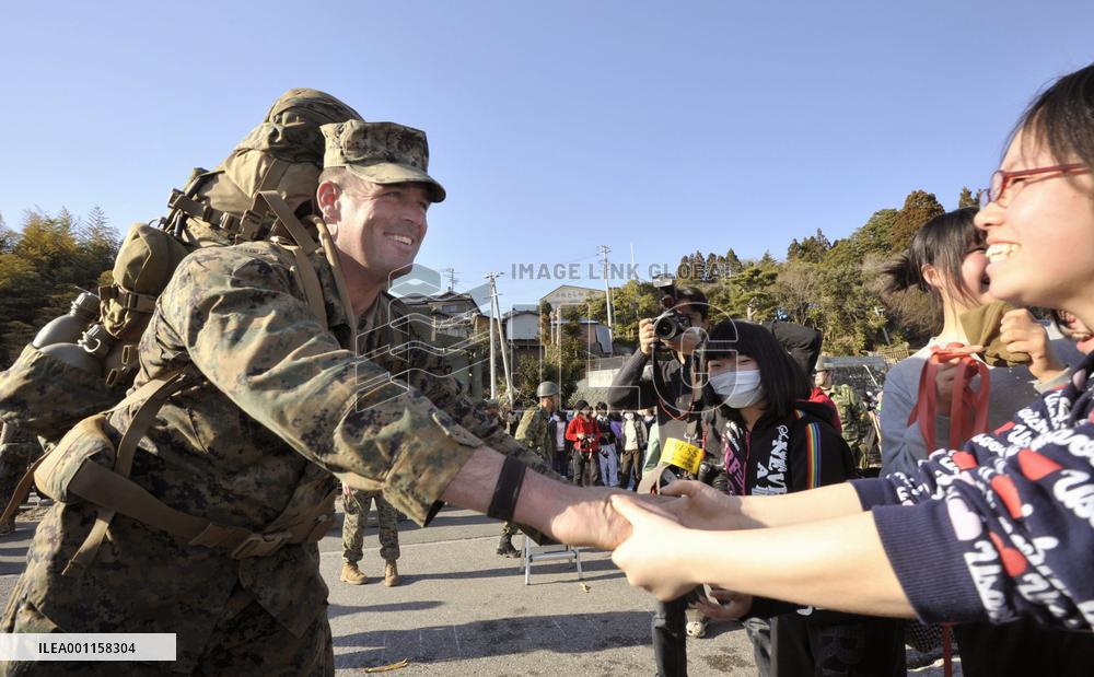 U.S. military relief team leaves Oshima island