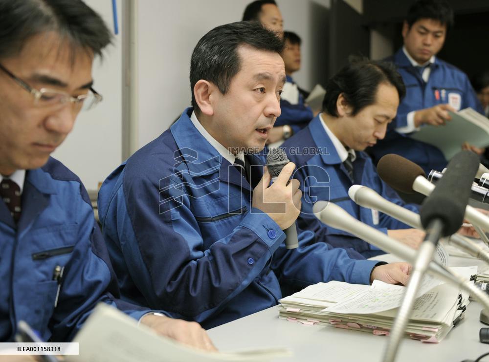 TEPCO officials at press conference