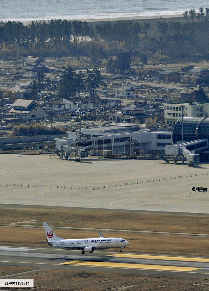 Sendai Airport partially resumes flights