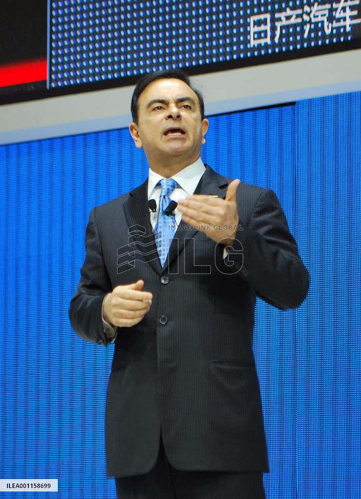 Nissan president Ghosn at Shanghai auto show