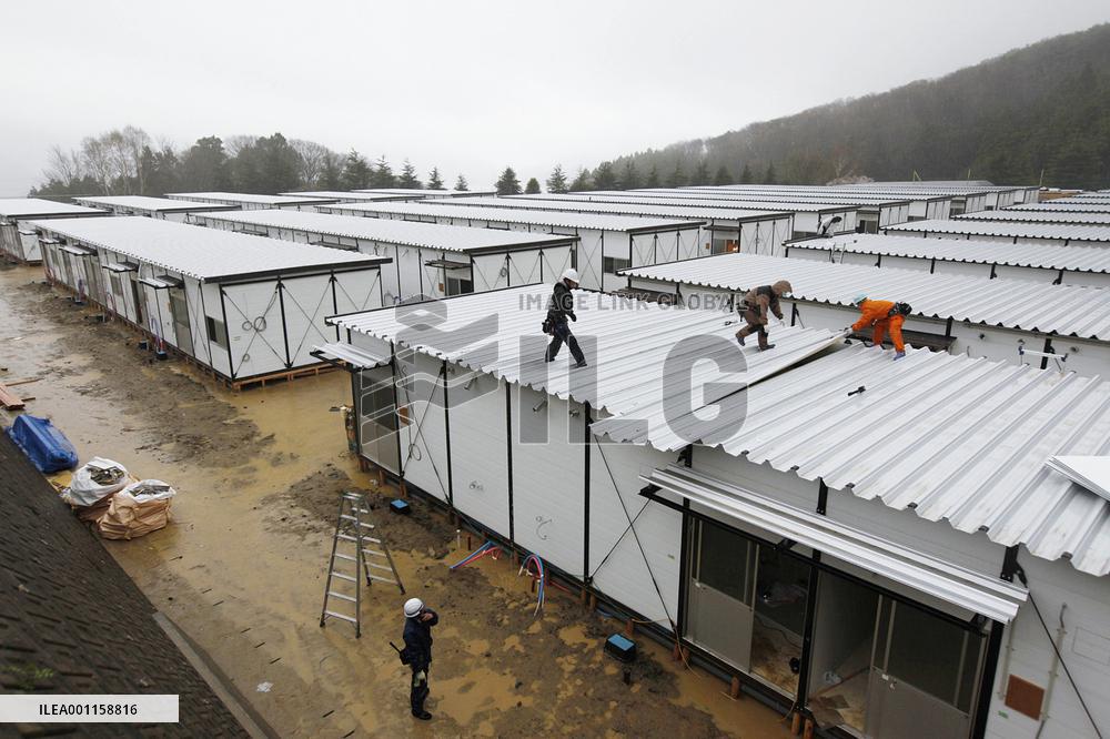 Temporary housing for disaster victims in Ofunato