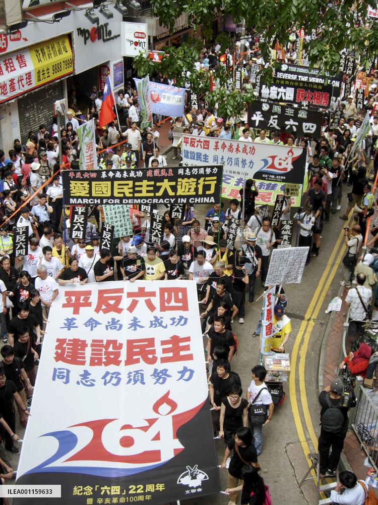 Hong Kong commemorates Tiananmen