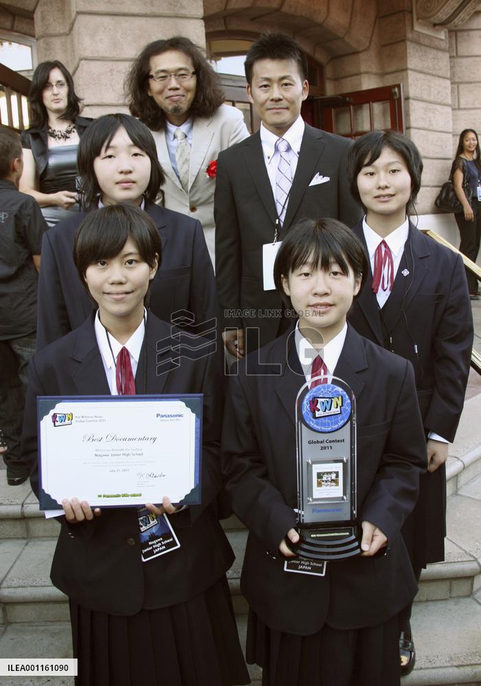 Junior high students from Nagano awarded in global video contest