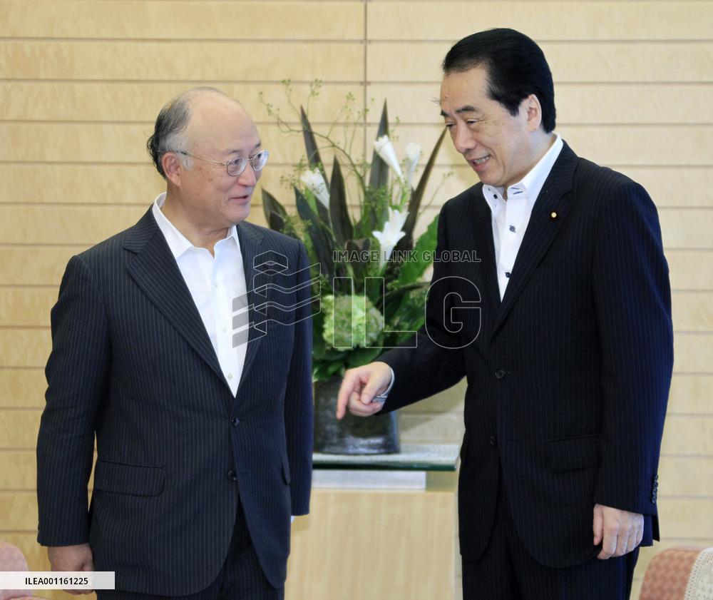 Japan PM Kan, IAEA chief Amano meet