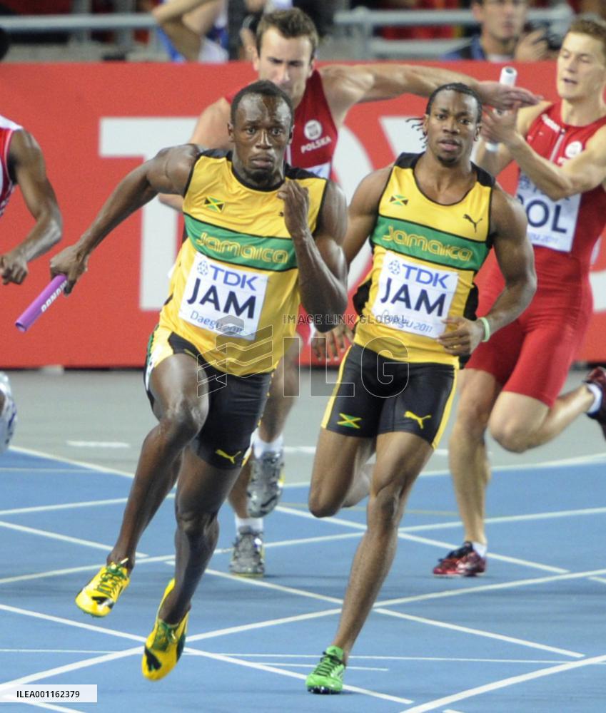 Jamaica wins 4x100 meter relay at worlds