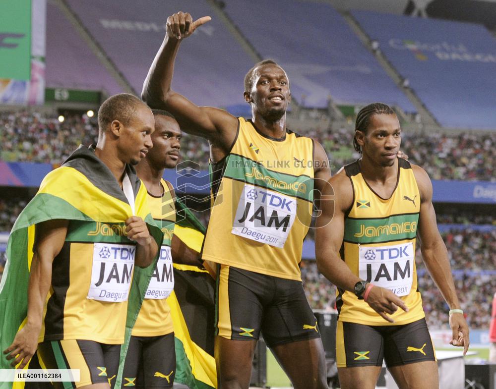 Jamaica wins 4x100 meter relay at worlds