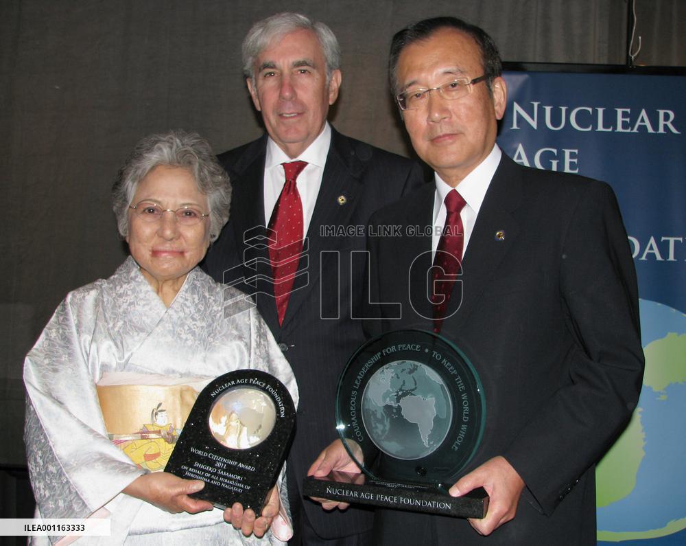 Hibakusha, ex-Hiroshima mayor awarded by NPO