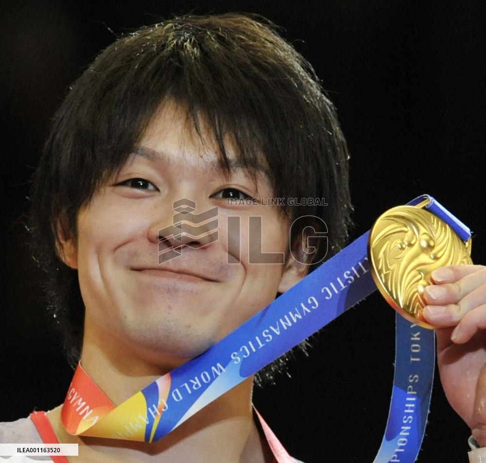 Japan's Uchimura wins floor exercise gold at worlds