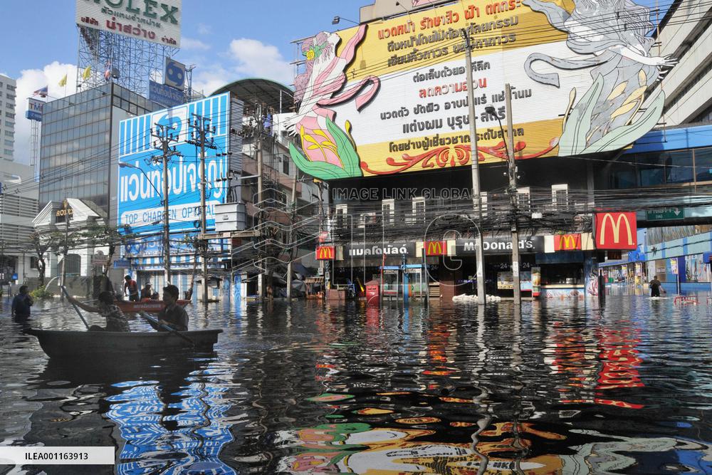 Flooded street in Bangkok