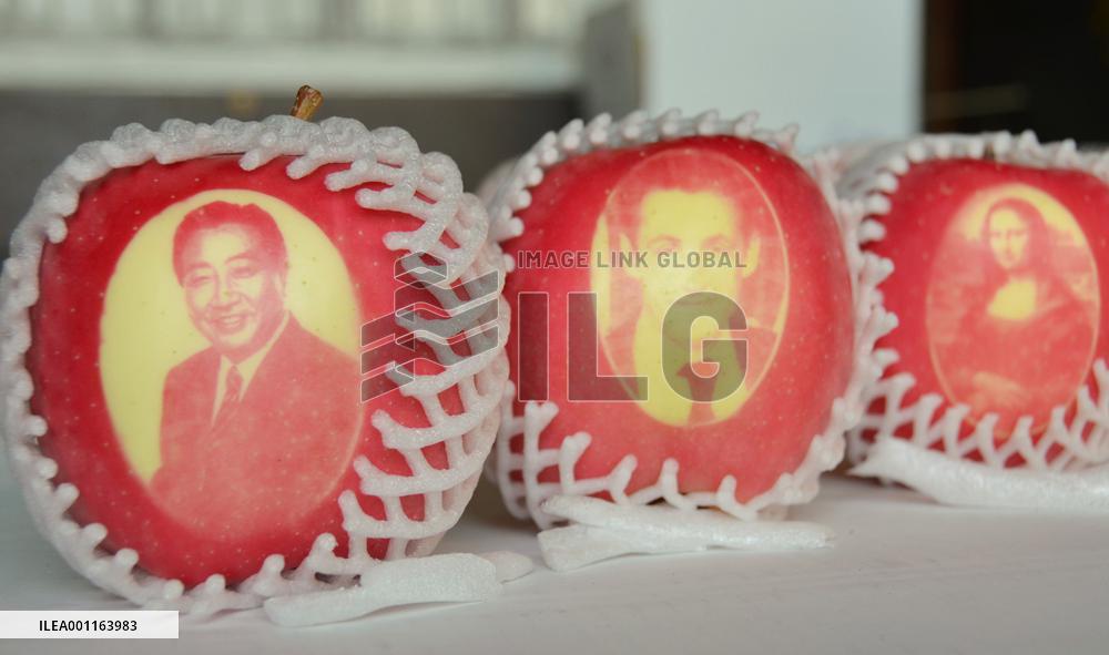 Apples bearing images