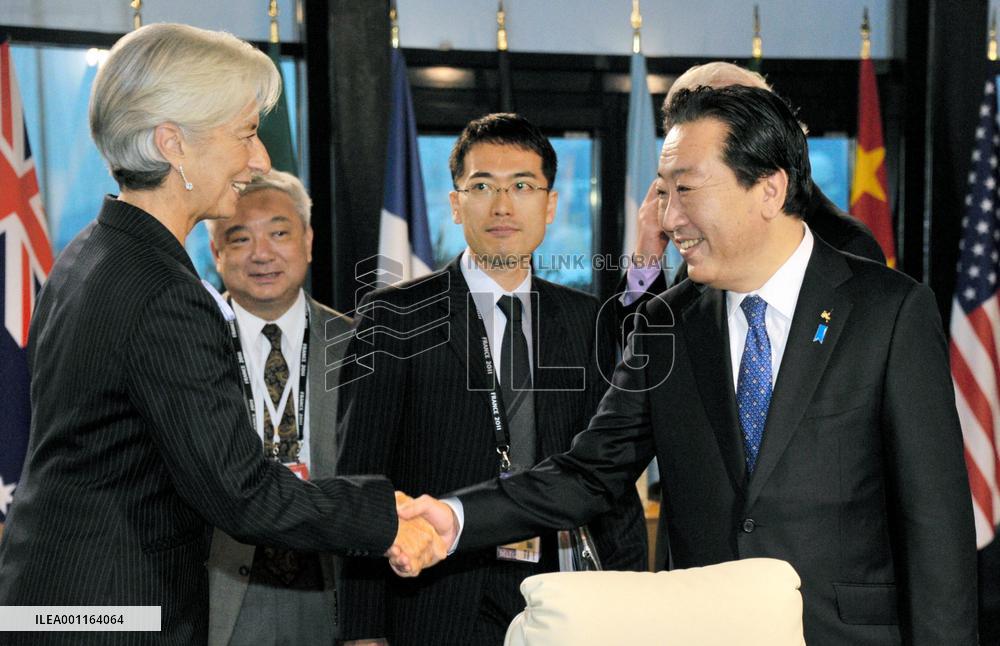 Japanese PM Noda, IMF head Lagarde at G20 summit in France