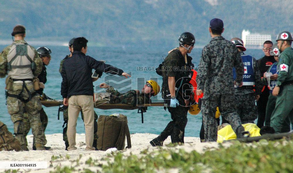 Japan-U.S. tsunami rescue drills