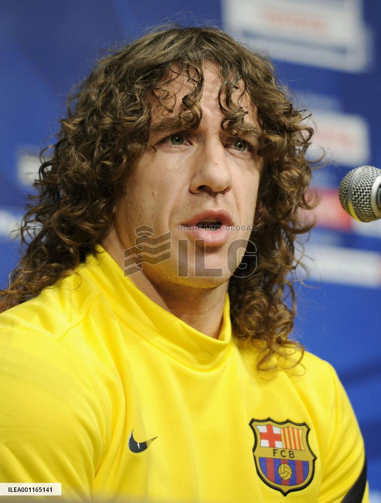 Puyol of European champions Barcelona