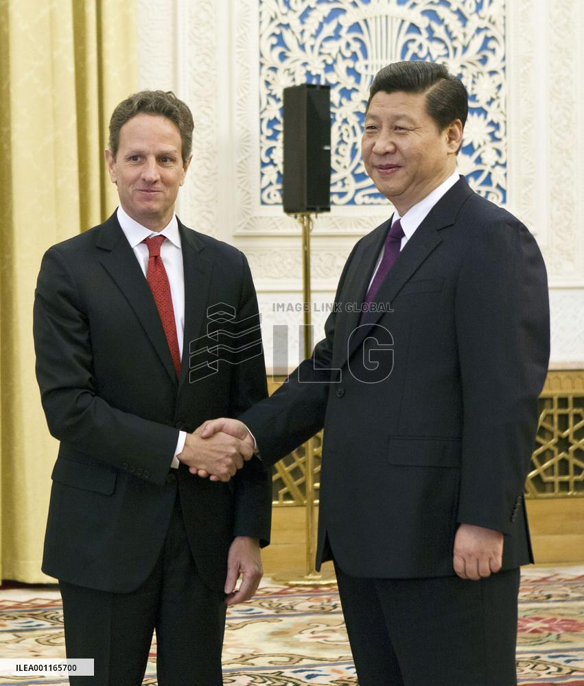 Geithner meets Xi