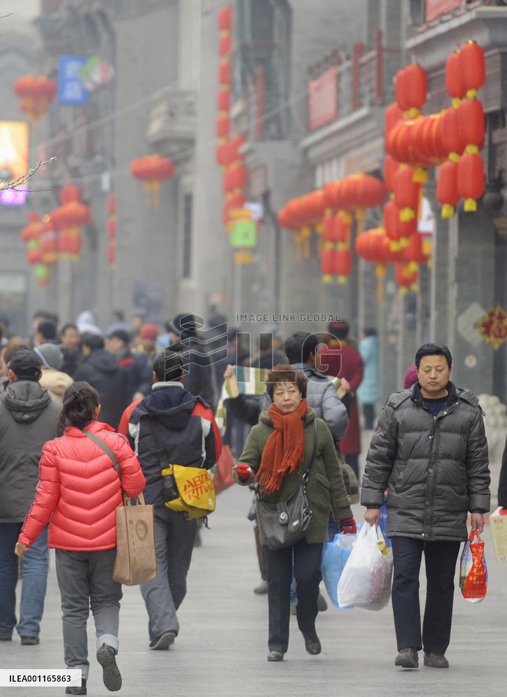 Shoppers in Beijing