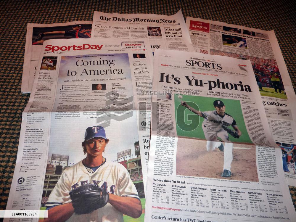 U.S. papers' coverage of Japanese pitcher Darvish