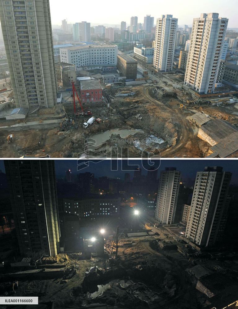 Construction site in Pyongyang