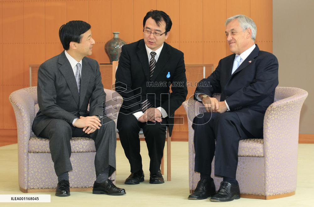Chilean President Pinera meets crown prince in Japan