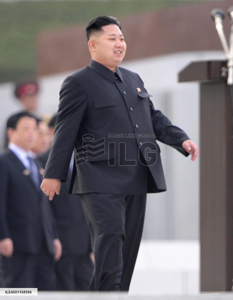 Kim Jong Un at unveiling ceremony